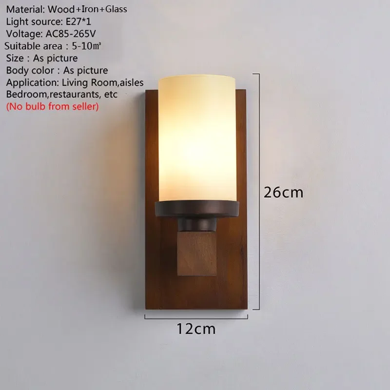 Solid Wood American-Style Country Wall Lamps for Living Room Dining Room Bedroom Corridor Staircase Wardrobe Wooden Art Decor