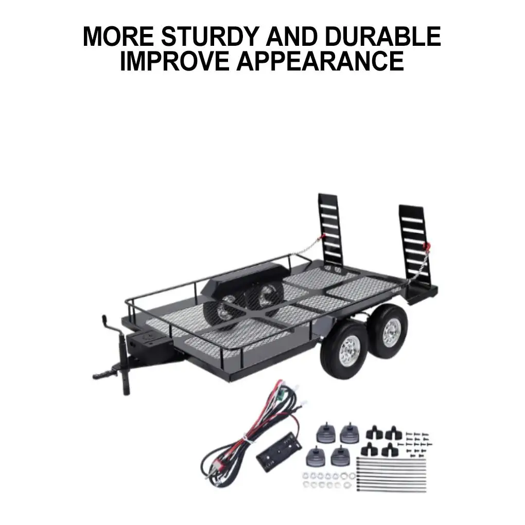 Metal Trailer Kit For 1/10 RC Crawler Axial SCX10 II III 90046 D90 TRX6 TRX4 Redcat GEN8 RGT 86100 SMT CFX CC01 CC02 Parts