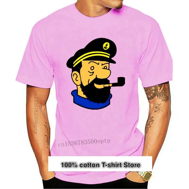 Camiseta con estampado de capitán Haddock para hombre, ropa de algodón, divertida, de talla S-3xl, hip hop, nueva