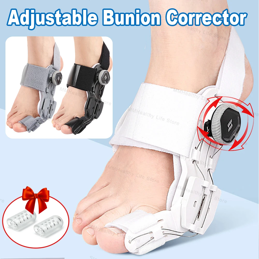 Bunion Corrector Adjustable Hallux Valgus Corrector Foot Finger Orthopedic Toe Correction Separates Toes Splint Relief Foot Care