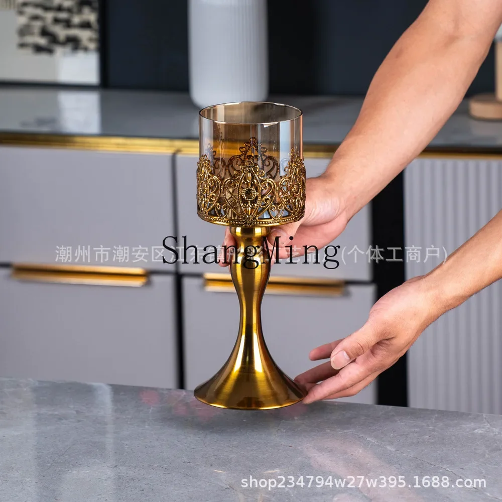 

CLL light luxury carved tall snack jar crystal glass storage tray living room coffee table home storage decorative ornament