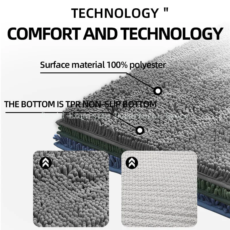 Mata łazienkowa imitująca kaszmir, gruba, półokrągła, antypoślizgowa, urocza, pluszowa mata pod drzwi.