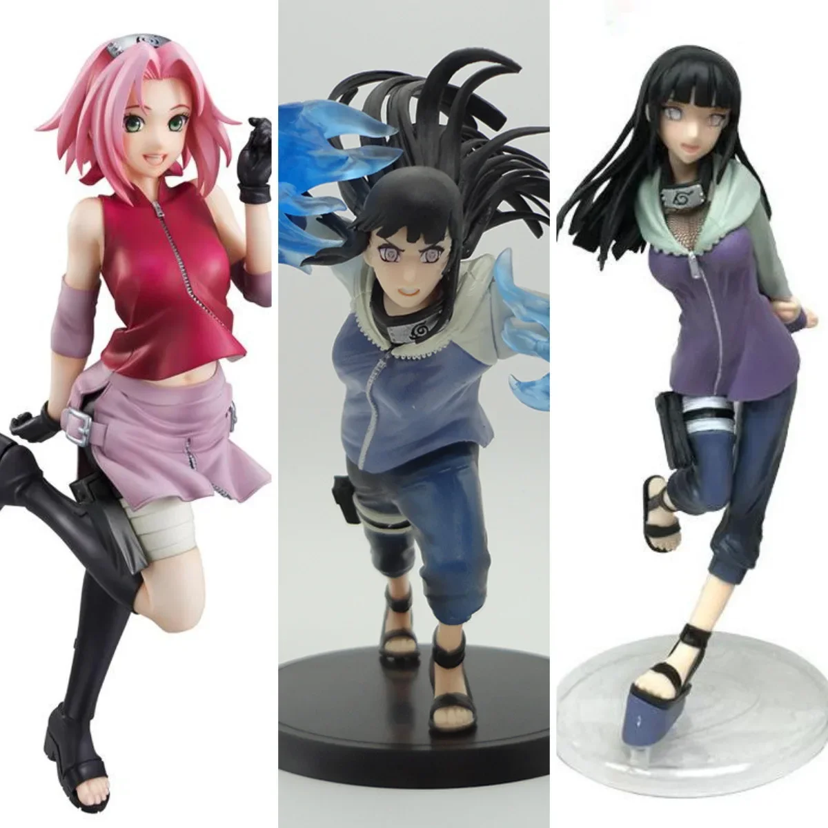 3 styles 20CM classic Anime NARUTO Haruno Sakura Hyuga Hinata kawaii figure PVC Model toys doll collectible ornaments Gifts