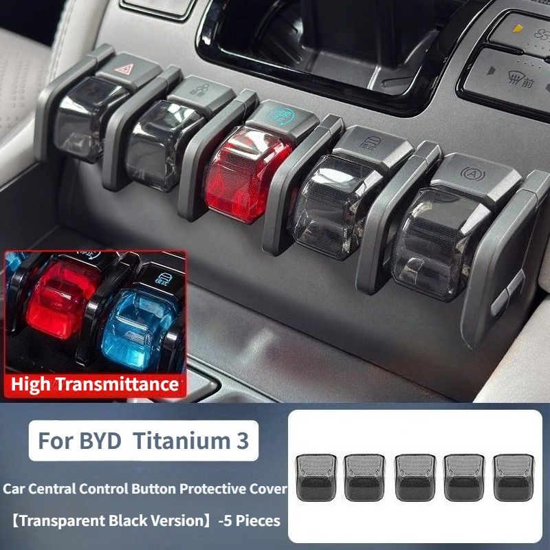 

For BYD Formula Leopard Titanium 3 Car Central Control Button TPU Protective Cover for BYD Leopard 5 Leopard 8 Button Guard Cap