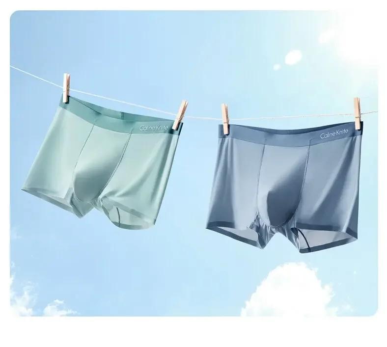 Caline سكين الحرير الجليد الملابس الداخلية الرجال سلس منتصف الخصر 10A مضاد للجراثيم ملخصات تنفس السروال مع صندوق الصيف L-5XL #3