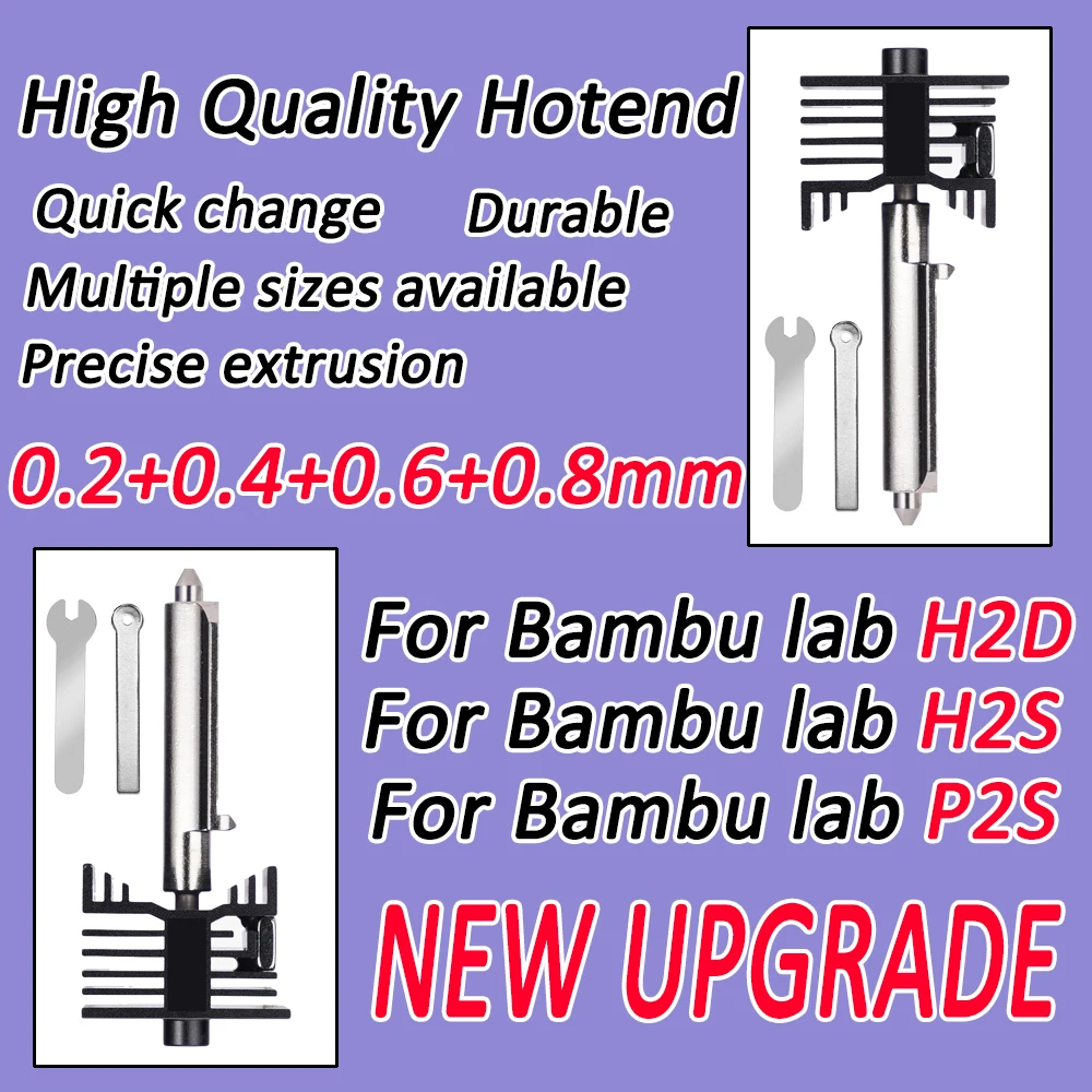 

Hotend Kit For bambu lab h2s/p2s/h2d Fast Printing Upgrade Hotend Standard flow Quick Replacement Nozzle