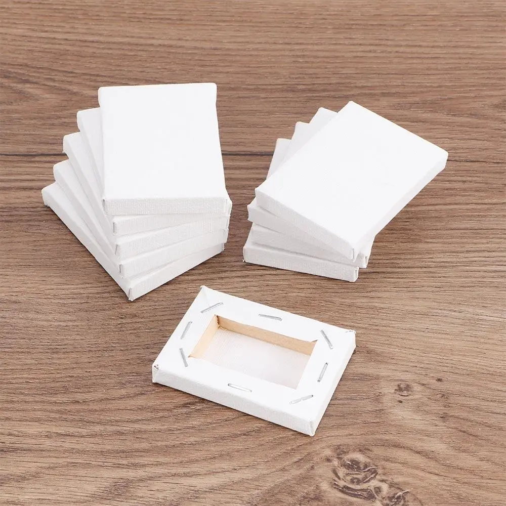 Mini blanco estirado para pintura acrílica al óleo imprimada, suministros de pintura, tablero de pintura al óleo, marco de lienzo para artista