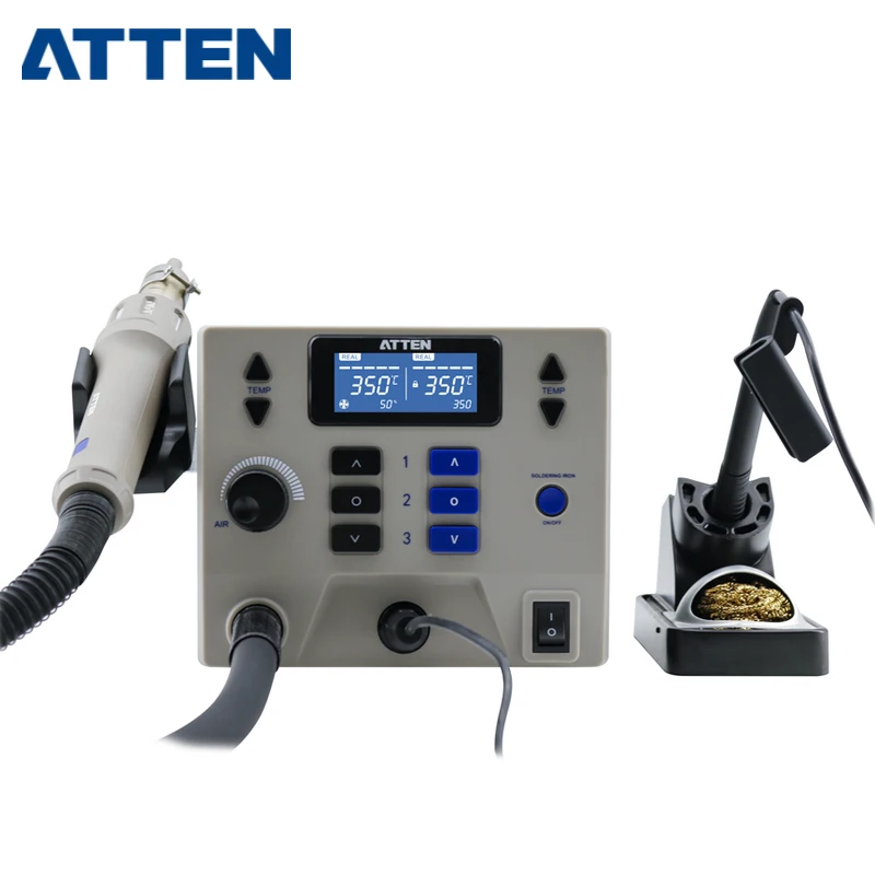 ATTEN ST-862D Update Version ST-8902D 1300W 2 IN 1 Digital Rework Station Hot Air Gun 90W Soldering Iron Solder Station 110/220