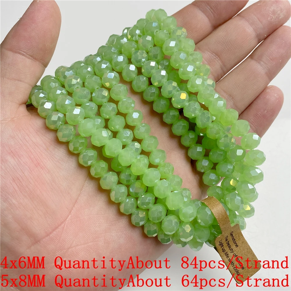 Transparent Faceted Rondelle Austrian crystal beads 5*8 4*6mm Glass Loose Colorful Beads for Jewelry Making Accessories Strands