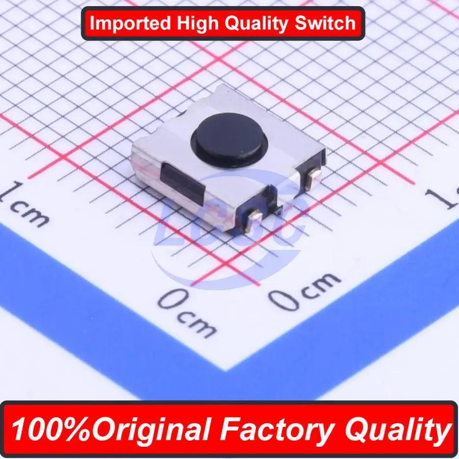 50pieces Original Factory Japan Switch SKHUALE010 Black Round Button 6.3x6.2mm 2.5H SMD-4P Tactile Switch SPST-NO12V 50mA 1.6N