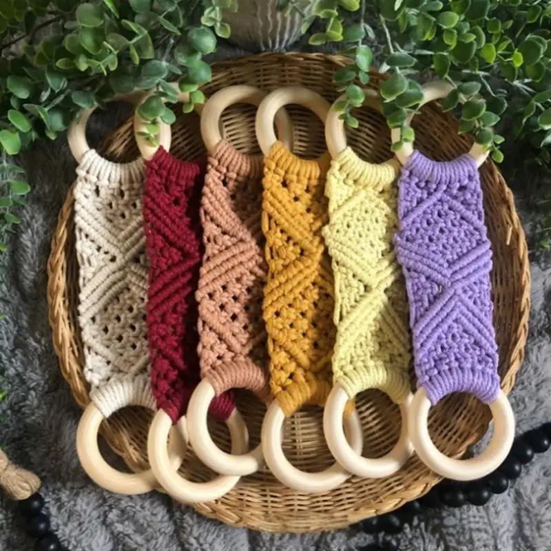 

Macrame Towel Holder for Kitchen & Bathroom, Decorative Boho Macrame Wall Hanging Kitchen Towel Hanger Decor Gift for Mom