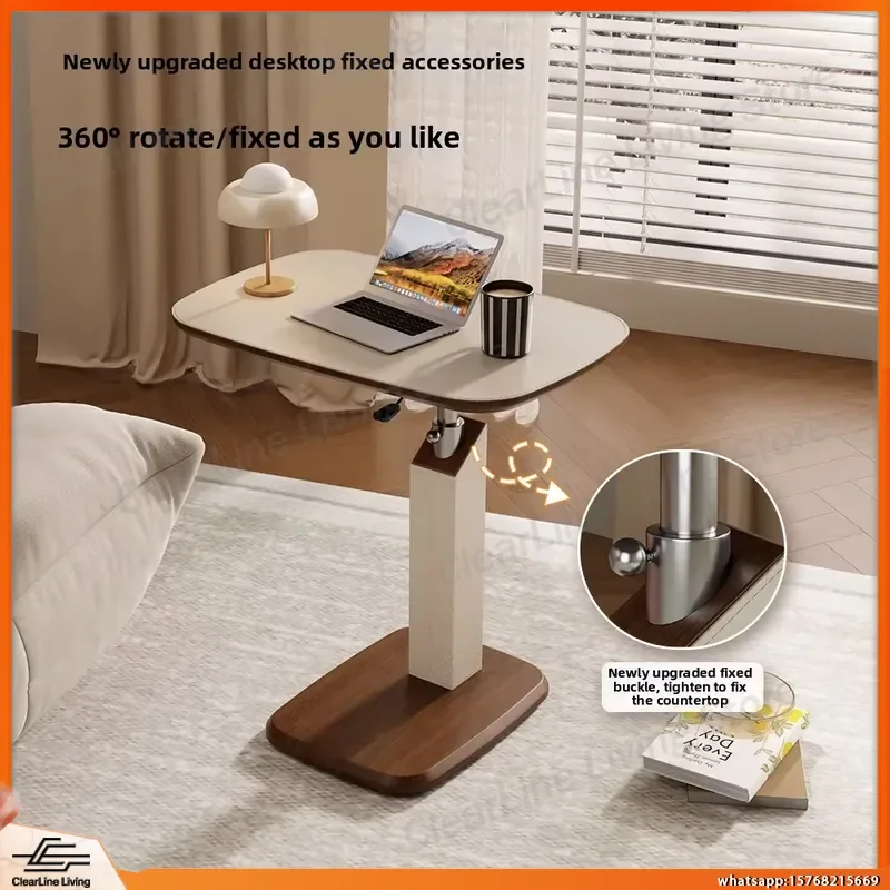 

Modern Adjustable Height Coffee Table with Lift Mechanism for Living Room Bedroom Home Office Movable Pulley Computer Desk