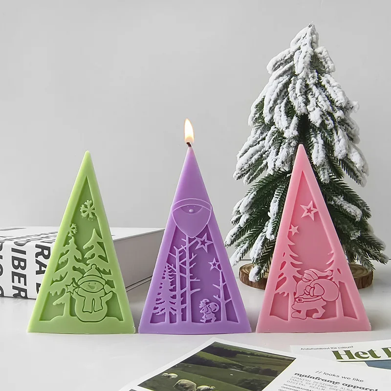 Christmas Tree Crystal Ball Silicone Mold Handmade Aroma Candle Resin Gypsum Mould DIY Christmas Decoration Molds