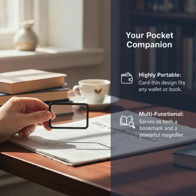 [J] Full Page Large Sheet Magnifier Magnifying Glass Reading Aid Glass Page Magnifying Lens Ultra-thin Reading Magnifier view 5