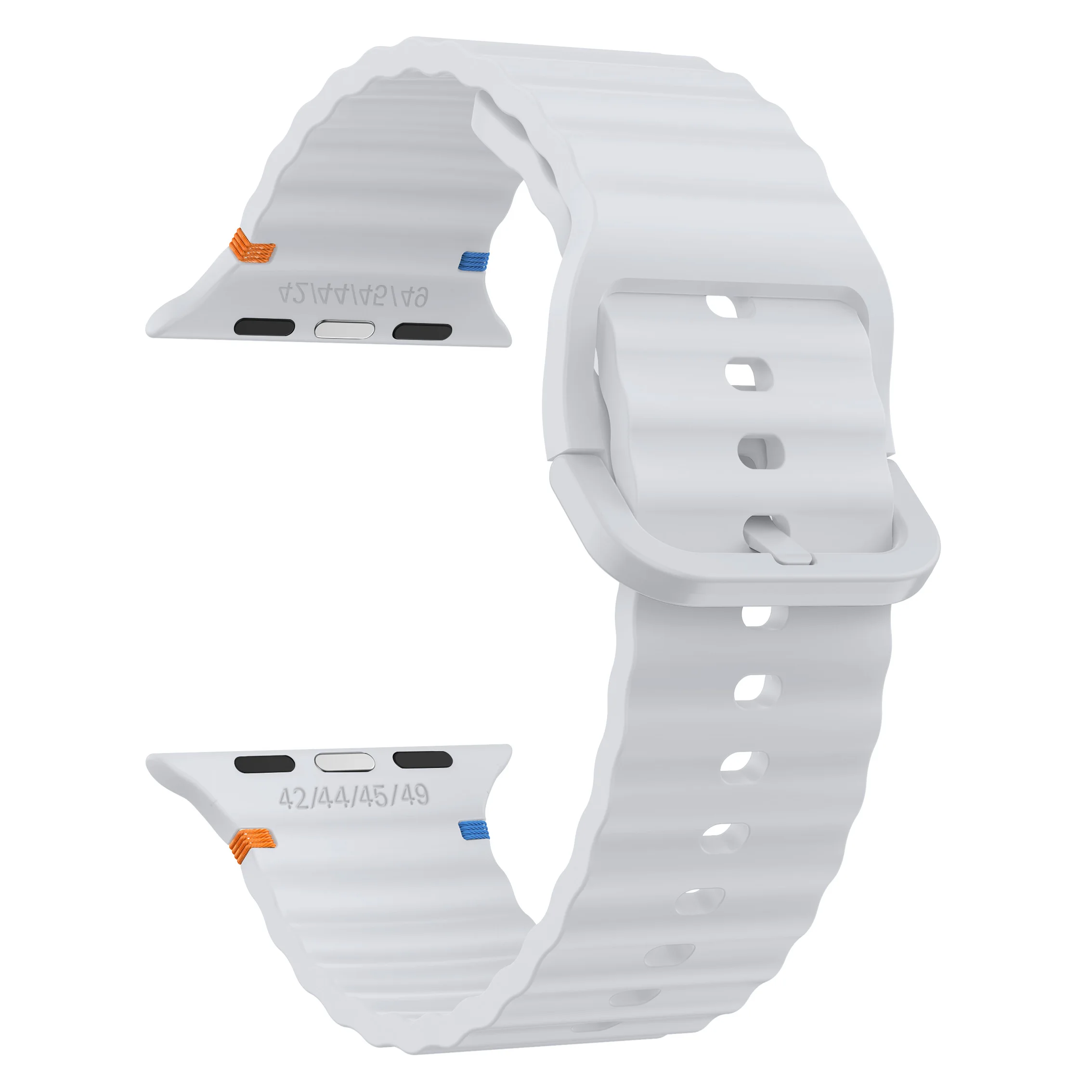Wellenförmig genähtes Silikonarmband für Apple Watch 12 11 10 46mm 42mm Ultra 4/3/2 49mm Armband iWatch 9 8 SE 45mm 41mm 44mm Band – Detail 29