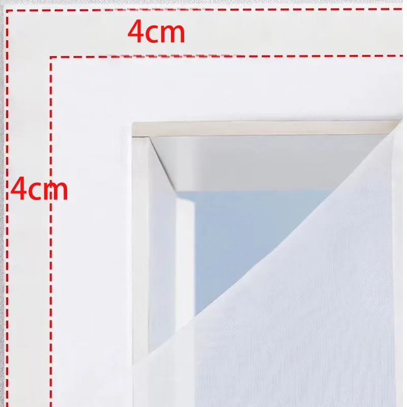 Weißes magnetisches Tür-Moskitonetz, kundenspezifische Vorhänge, Türschutz, automatisches Schließen, unsichtbares Netz – Detail 4