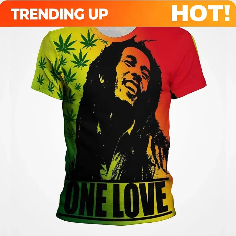 Customization Famous Singer Bob Marley Graphic T Shirts For Men Women 3d Print Short Sleeve Tee Tops Men's Oversized Hip Hop Str
