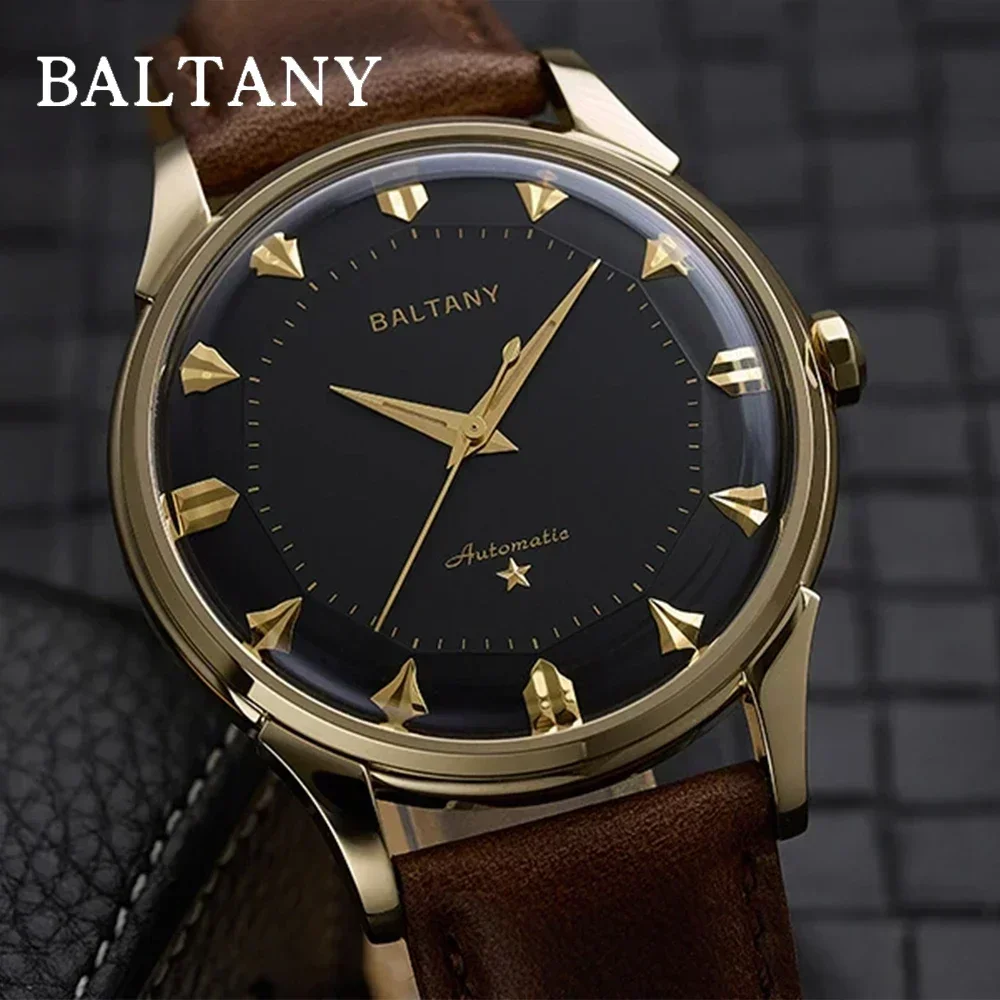 

Механические часы Baltany S4090 Classic Pie-Pan 38,5 мм с циферблатом Автоматические часы Водонепроницаемые часы из нержавеющей стали для мужчин