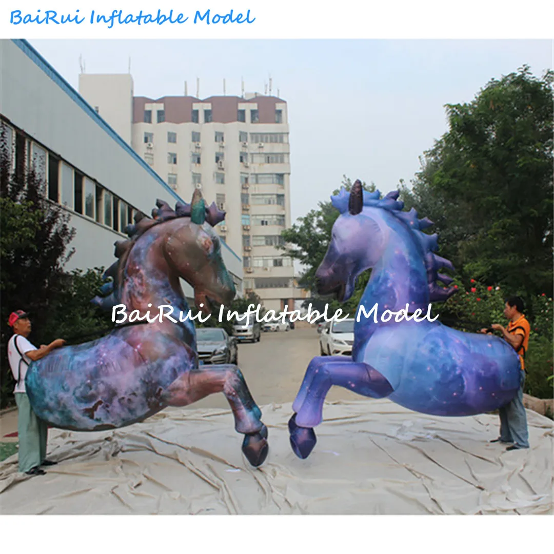 Giant Inflatable Horse/Unicorn Costume Walking Mascot For Event Party Parade Performance Animal Theme Prop With LED Lights