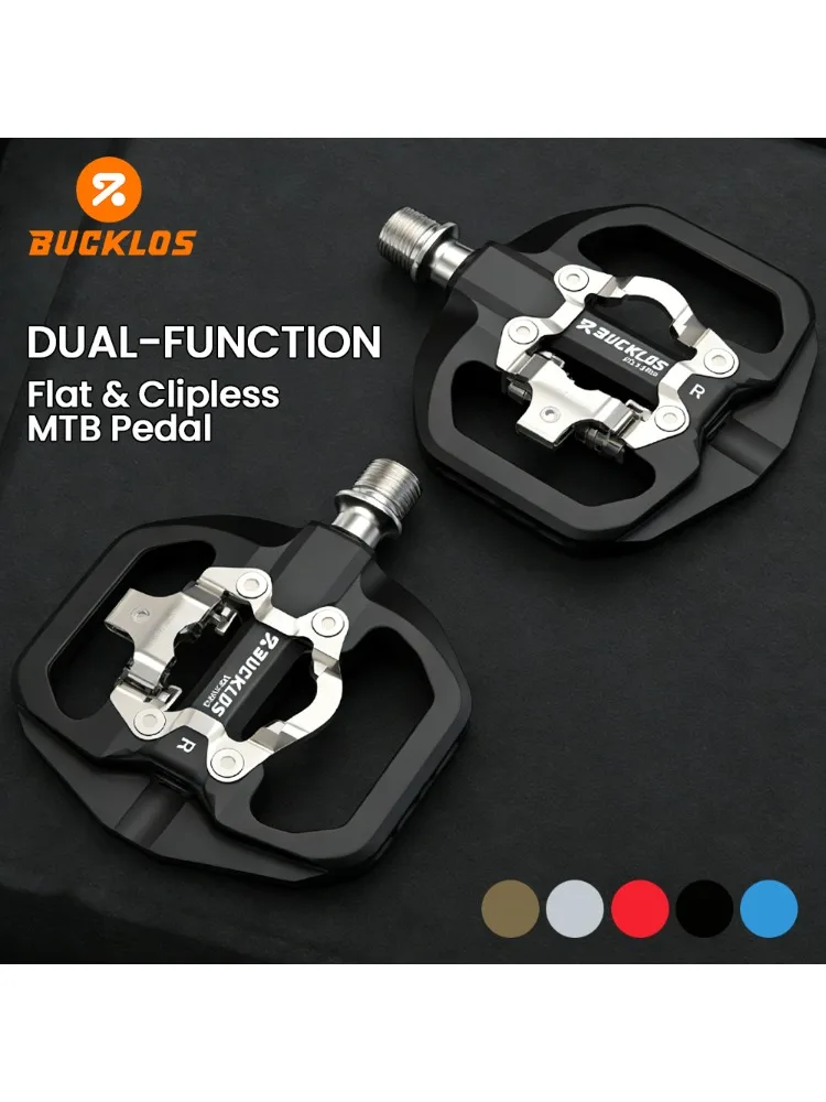AliExpress BUCKLOS Bike Pedal Non Slip MTB Road Bicycle Pedal Platform Dual-Funcion Flat Clipless Ultralight Cycling Cleat Pedals Bike Part