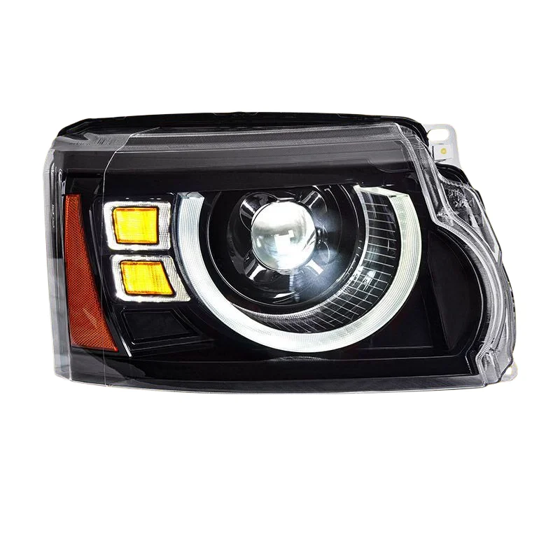 for 10-16 Land Rover Discovery 4 LED Headlight Assemblies Modified Defender Style Daytime Running Lights with Turn Lenses