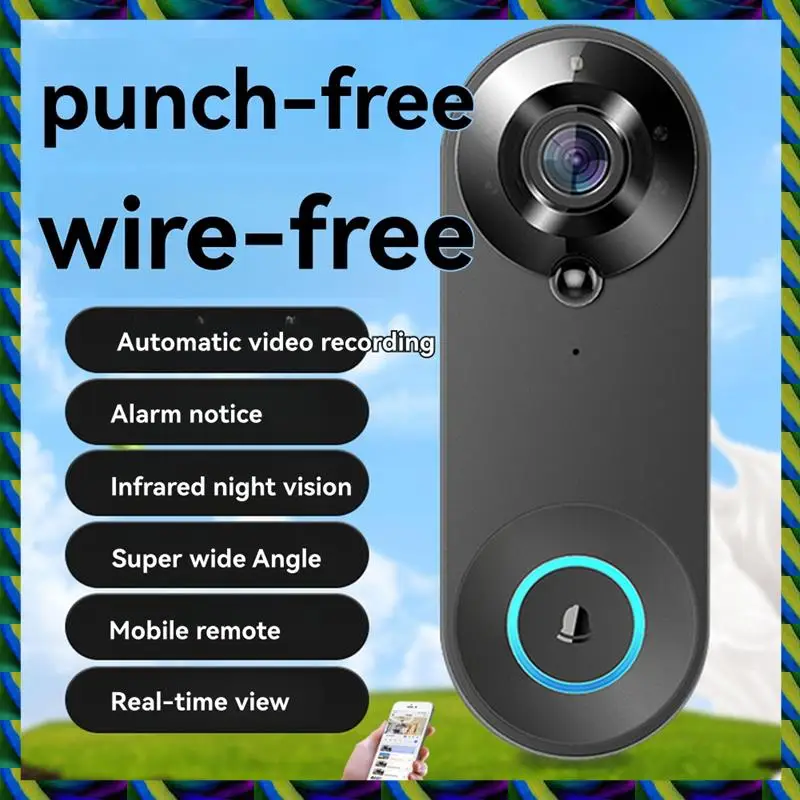毎日のワイヤレス WIFI ドアベルビデオインターホンドアベルカメラ 2MP スマートホームセキュリティ保護 PIR モーション検出