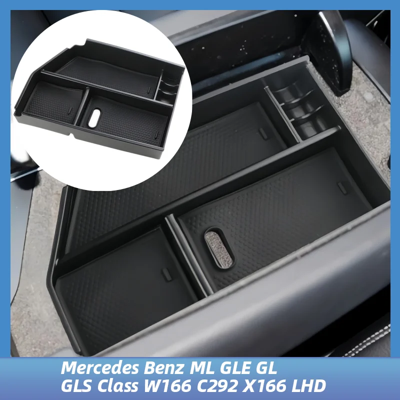 

For Mercedes Benz ML GLE GL GLS Class W166 C292 X166 LHD Car Central Armrest Storage Box Container Tray Organizer