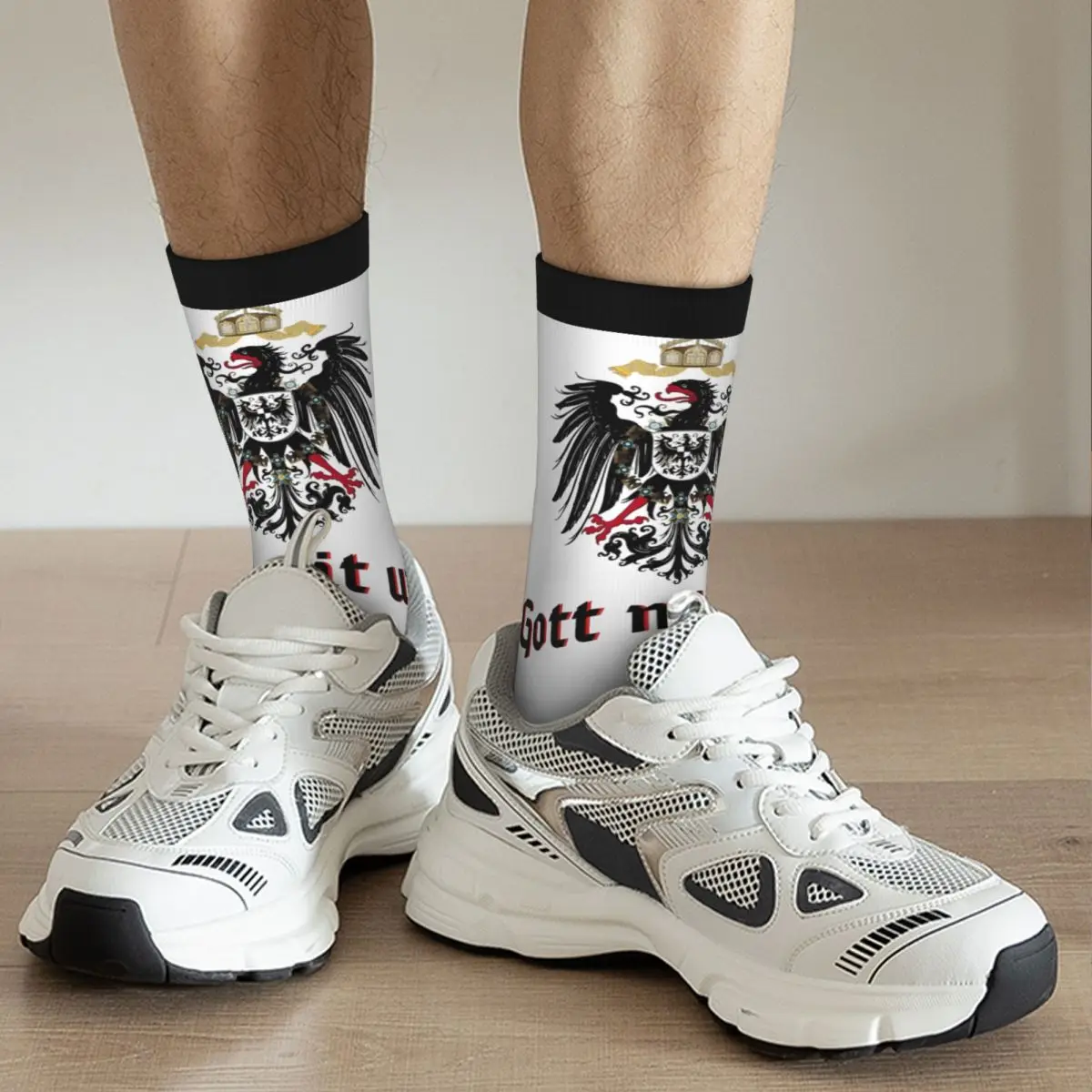 Winter Warm Harajuku Women Men God With Us Coat Of Arms Of The German Empire Socks Breathable Sports Socks