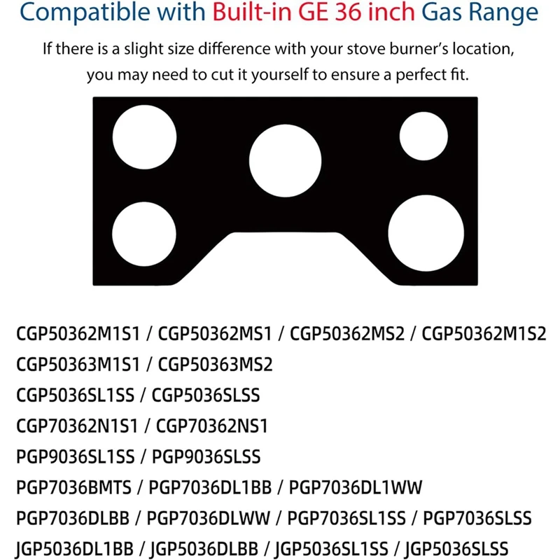 غطاء موقد لطراز نطاق الغاز ، أغطية غاز قابلة لإعادة الاستخدام ، JGP5036 ، PGP7036 ، PGP9036 ، CGP5036 ، سمك ، 36"
