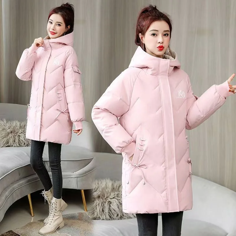 2024 New Cotton-padded Women's Long Korean Down Cotton-padded Coat Winter Fashion Padded Cotton-padded Coat Loose Plus Size Coat