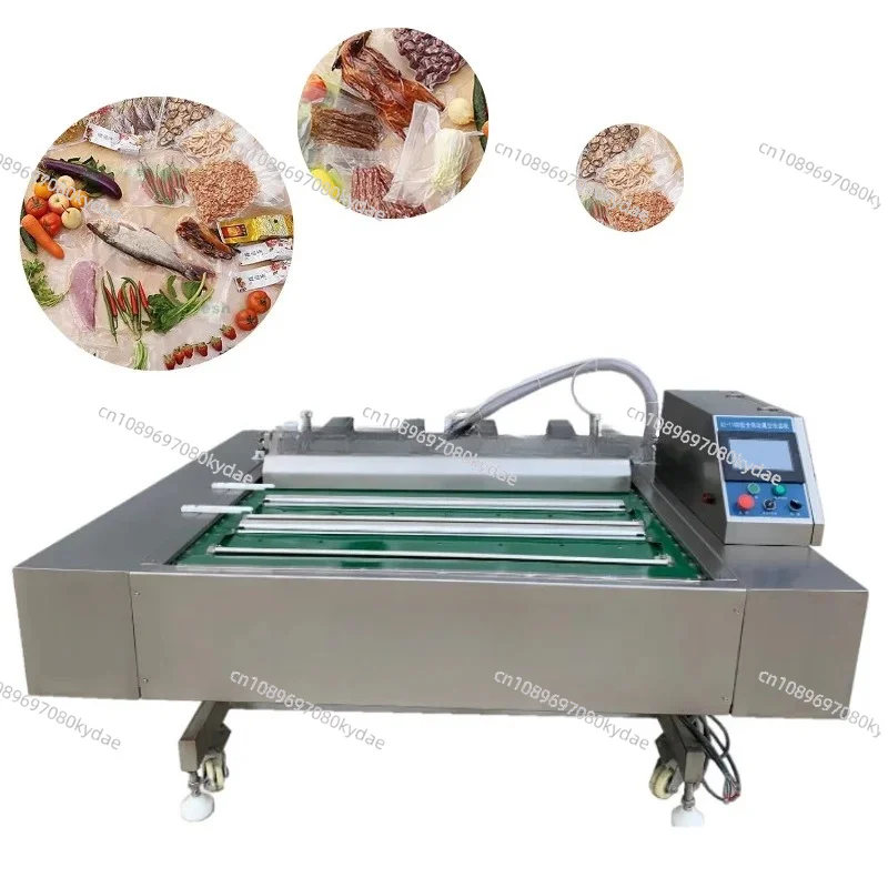 DZ1100 Continuous Belt Vacuum Packaging Machine Commercial Automatic High Speed Food Meat Seafood Packing Sealer Equipment
