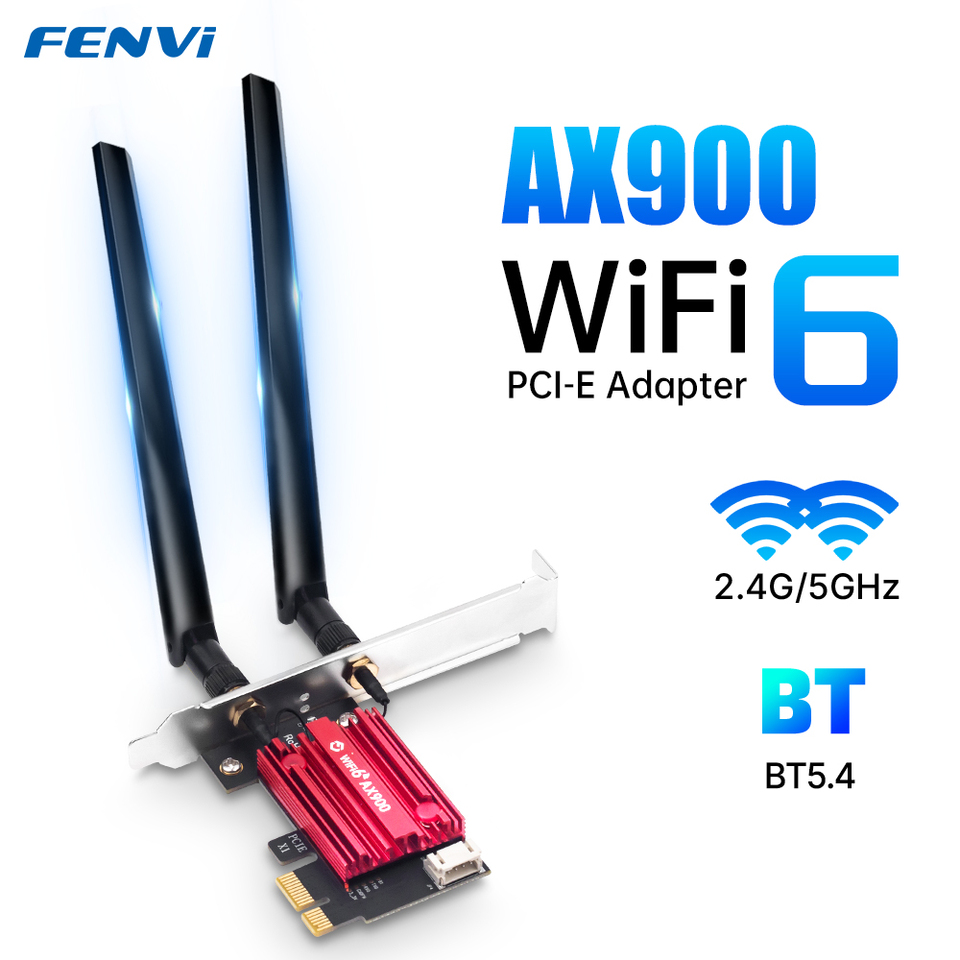  fenvi AX900 WiFi 6 PCI-E Wireless Adapter Bluetooth 5.4 Dual Band 2.4G/5GHz 900Mbps WiFi6 Network Card for Desktop PC Win 10/11 