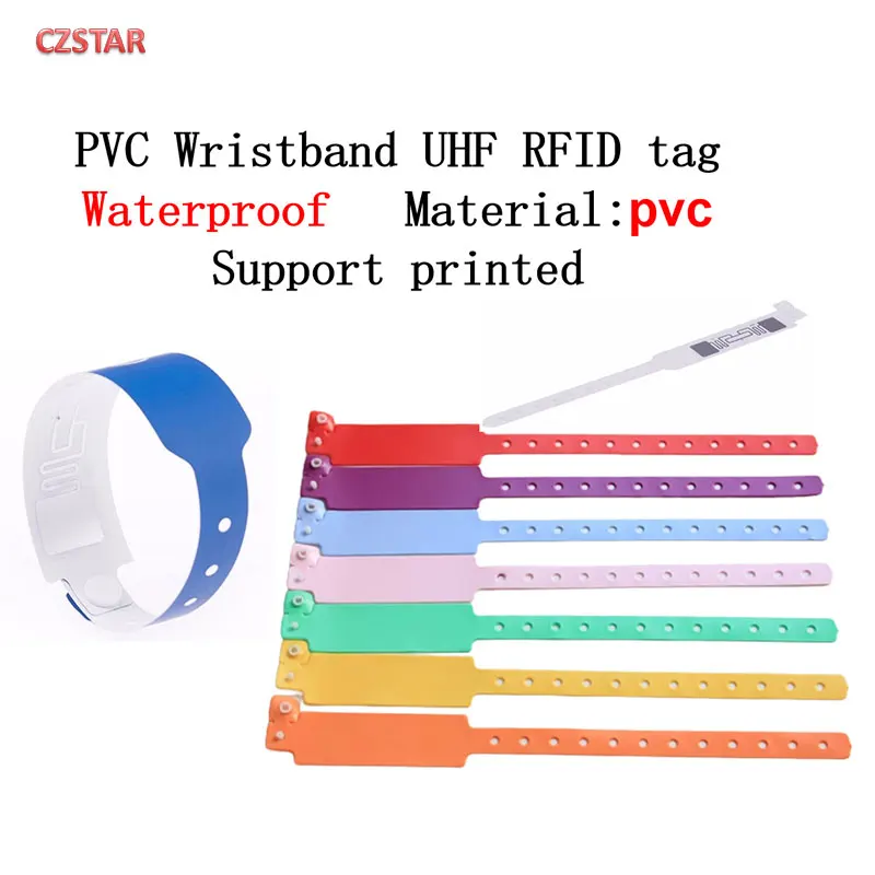 50pcs Disposable Baby patient Hospital ID UHF RFID Paper PVC reusable silicon rfid uhf Wristband tag for school sport race