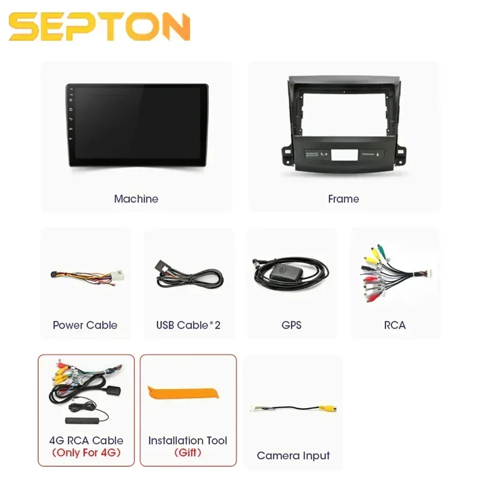 راديو سيارة SPTON لأوتلاندر ميتسوبيشي Xl 2 2005-2013 لسيتروين C-Crosser 1 2007-2013 نظام تحديد المواقع أندرويد لبيجو 4007 2007-2012 #6