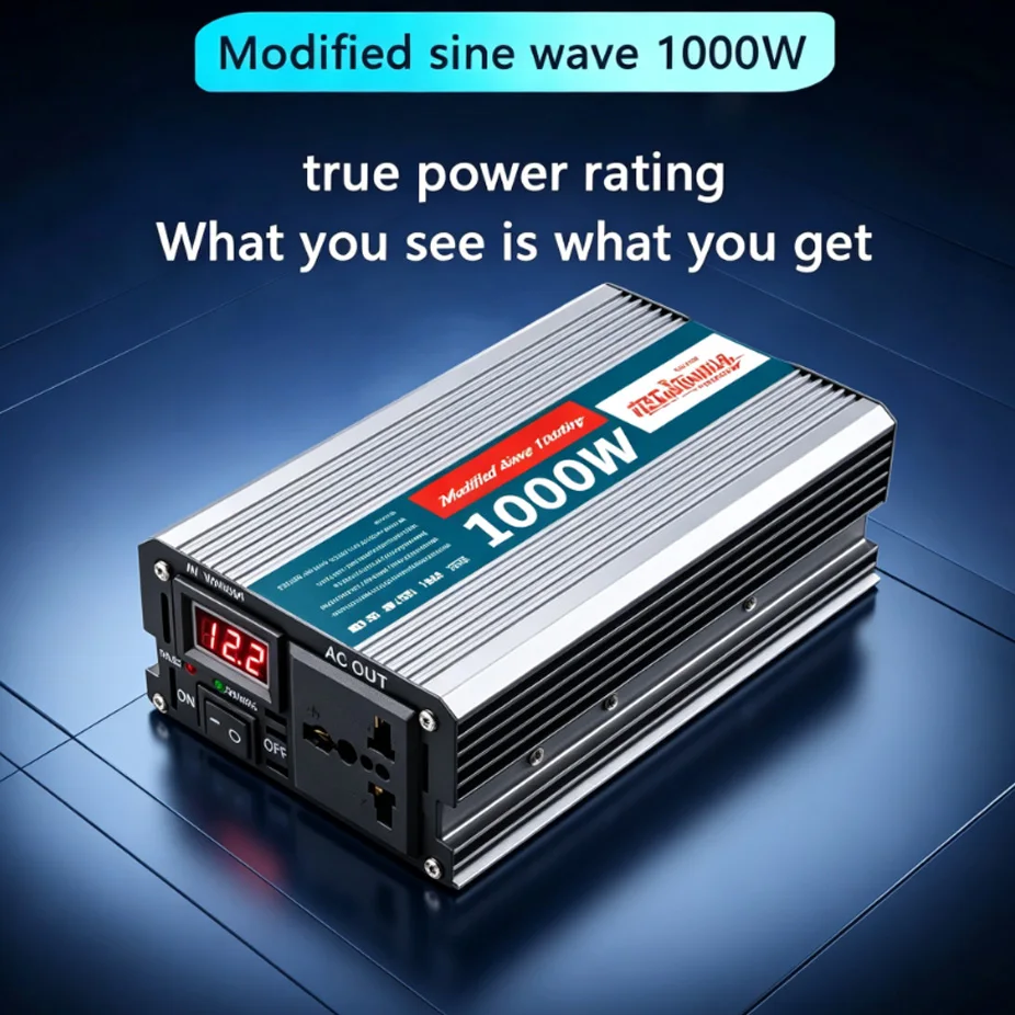 Modified sine wave inverter true rated power 800W 1000W 1500W 2300W 2900WDC 12/24/48/60/72V to AC 220V solar car inverter