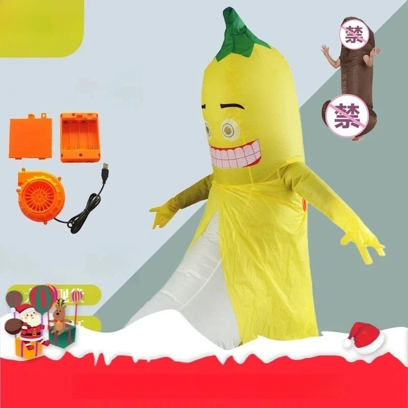 

Creative Banana Inflatable Clothing Bachelorette Orgy Party Spoof Banana Man Props Inflatable Clothing Figure Clothing