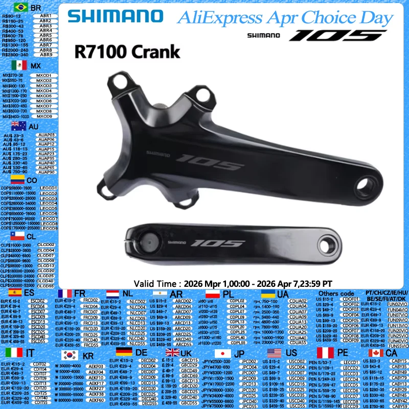 Shimano 105 R7100 Kurbel 12 geschwindigkeit Linke Seite Rechte Seite 170mm/172,5mm/175mm HOLLOWTECH II Für Rennrad Fahrrad Kurbel Original