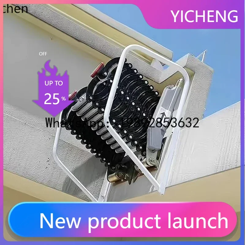 

JX up-turn loft telescopic stairs indoor and outdoor lifting and shrinking folding wall hanging