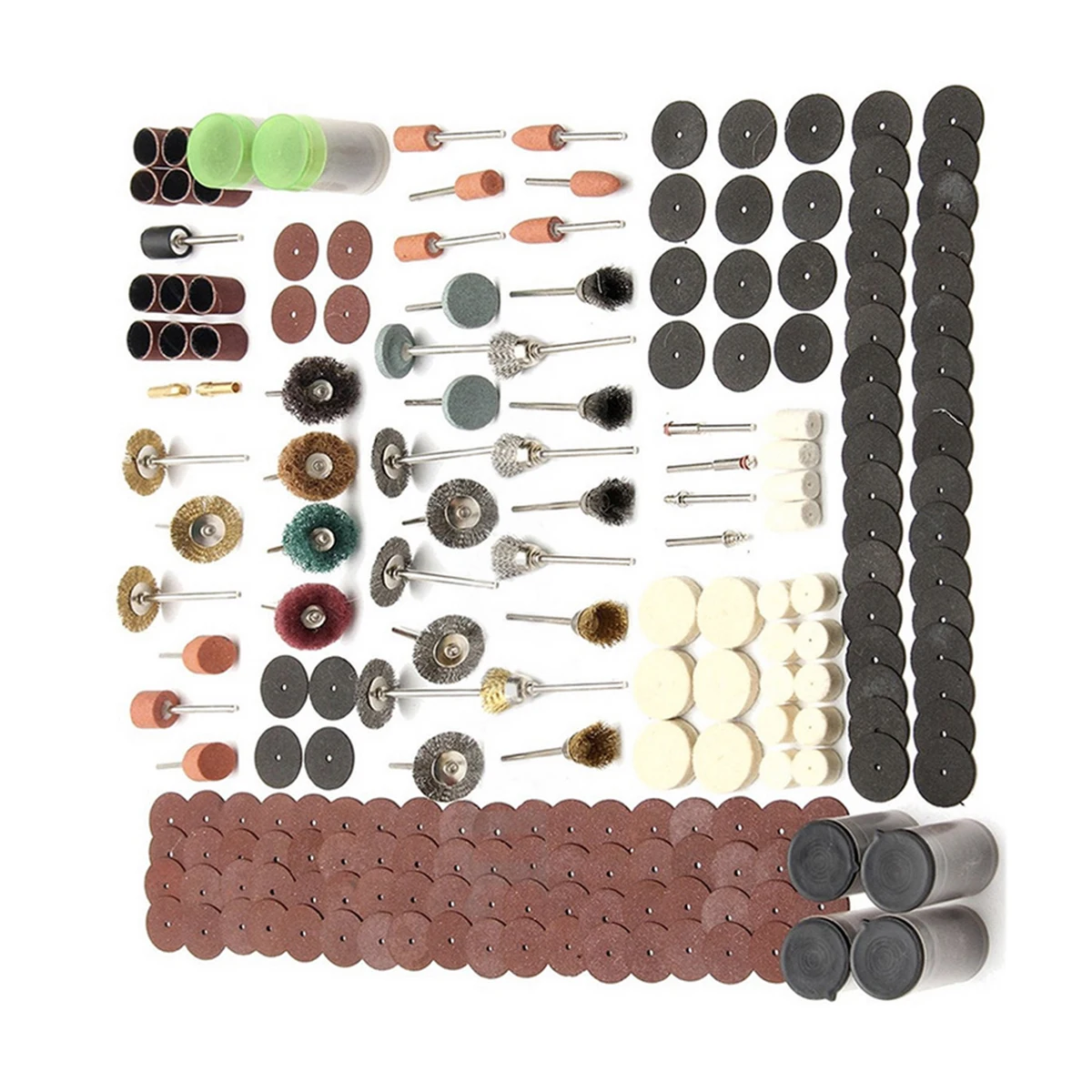 Kit d'accessoires pour outils rotatifs en métal, 340 pièces, pour meulage, polissage, 20x14x4cm, accessoires électriques, Jade, céramique, verre, bois, acier