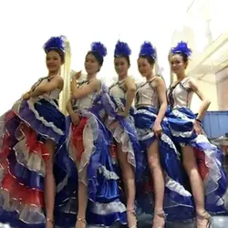 Carnival costume Sexy Opening dance dresses French Cancan dance 360 skirt stage dress