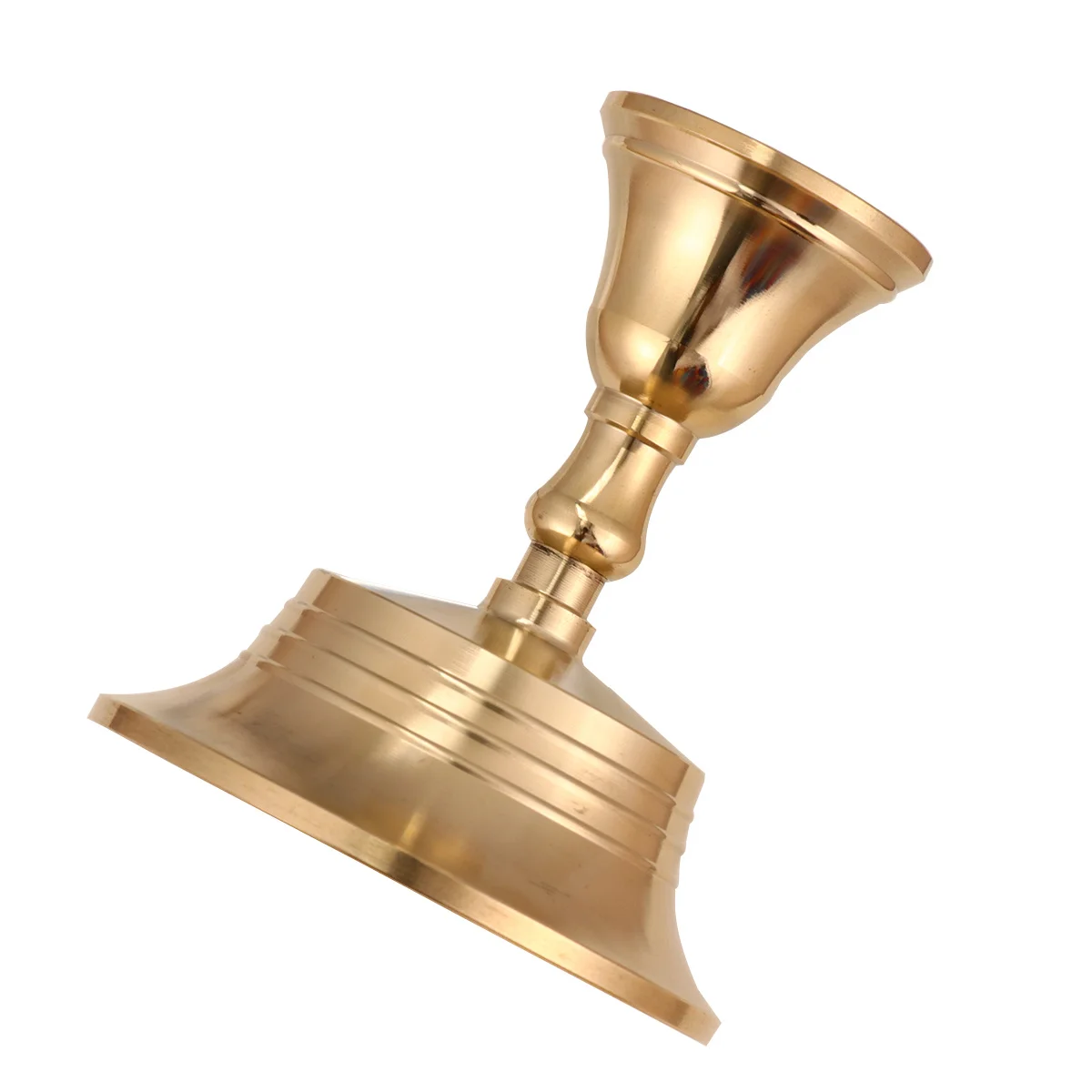 

1pc Brass Holder Yellow Copper Buddhist Candlestick For Temple Ritual Use Non-Slip Stand Fine