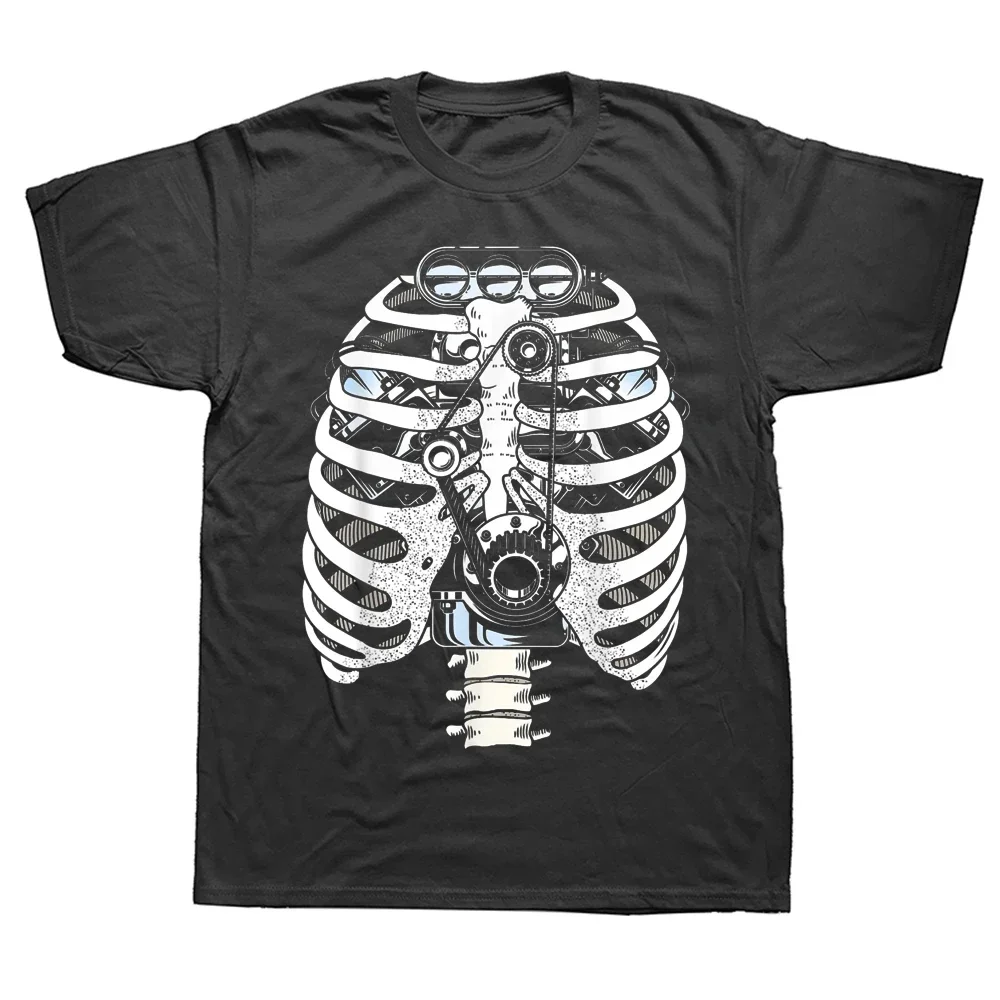 Funny Mechanic Car Engineer Skeleton T Shirts Graphic Cotton Streetwear Short Sleeve Birthday Gifts Summer Style T-shirt Men