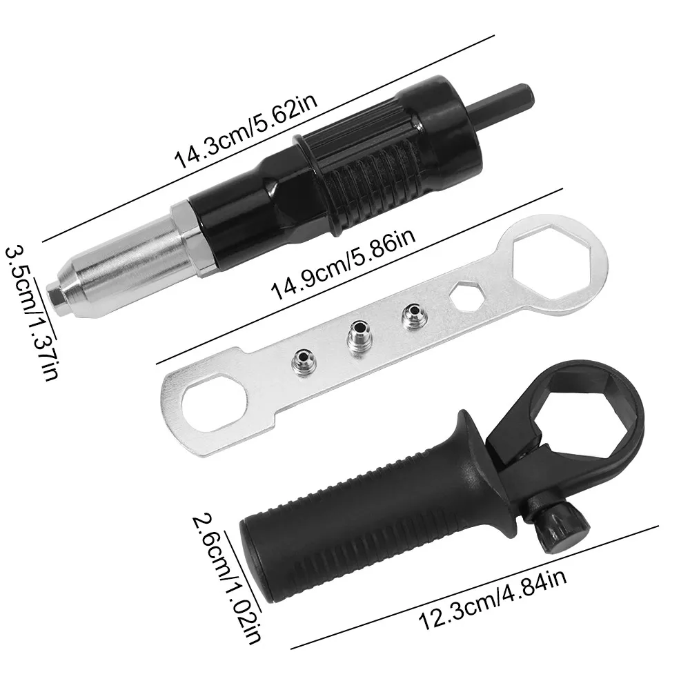 2.4-4.8 MM Electric Rivet Tool 1/4 Inch Hex Shaft Quick Connect Rivet Tool Adapter High Efficiency Power Drill Attachment
