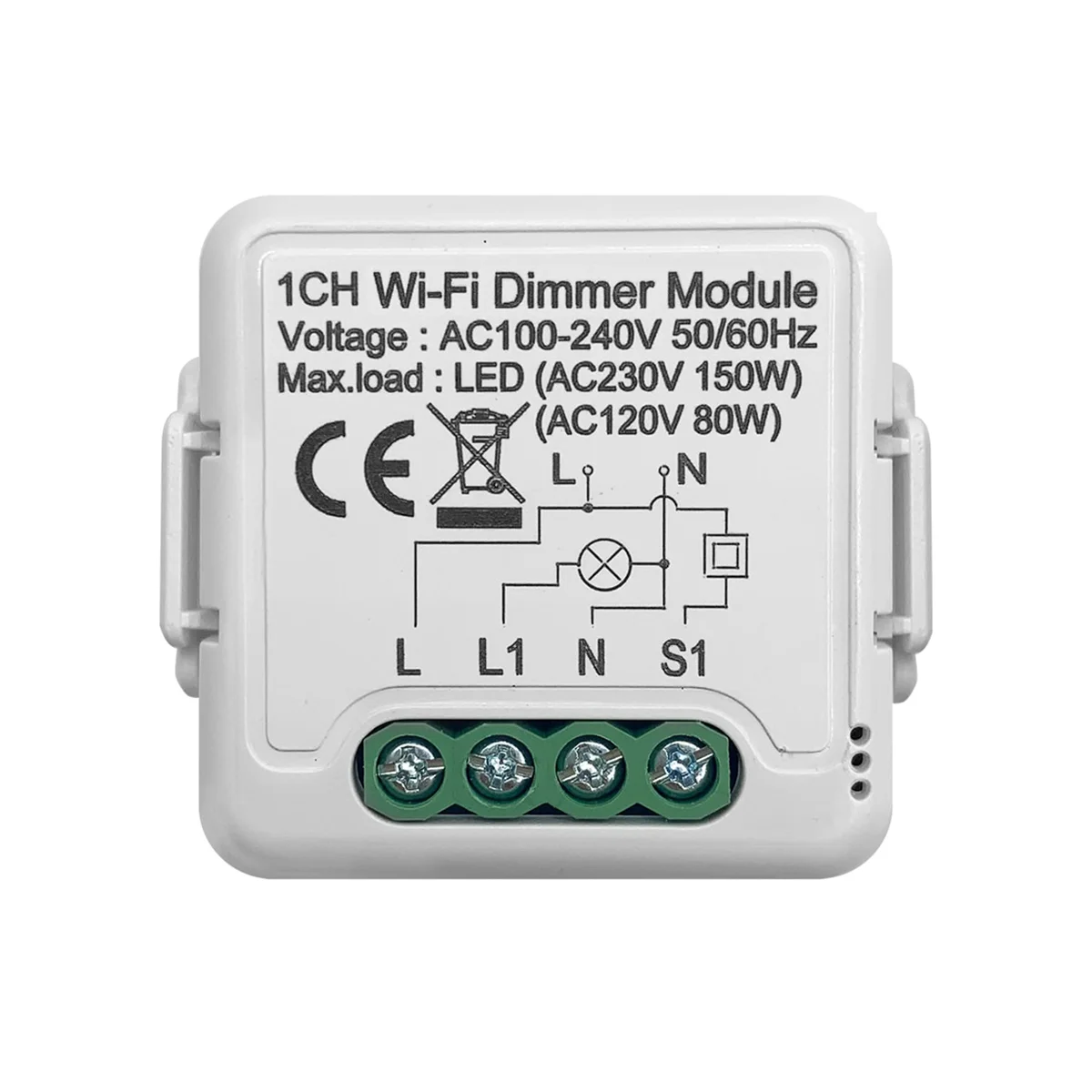 

Tuya Wifi Smart Dimmer Switch Module 10A Support 2 Way Control 1 Gang Compatible for Google Home Alexa Smart Life App