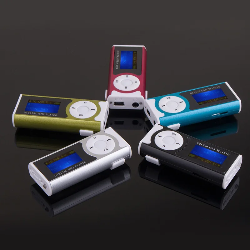 Card Insertion Light Clip MP3 Player with Screen Digital Music Playing Clips Outside Sound Belt Lamp Flashlight MP3 Music Player