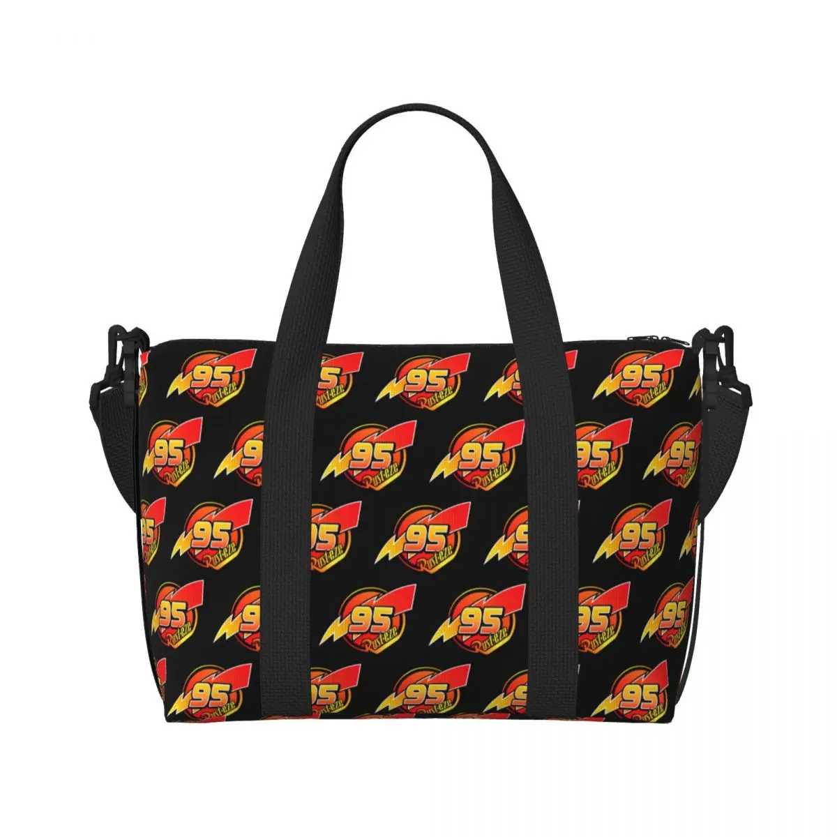 Custom Number 95 KaChow Tote Bag for Women Large Capacity Lightning McQueen Beach Gym Travel Bags