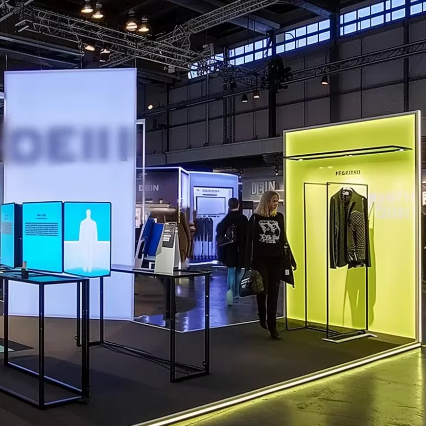 أحدث اتجاهات في أنظمة ملفات الإضاءة بتصميم كشك المعرض المستخدمة في شرائط النيون LED مع كشك العرض التجاري