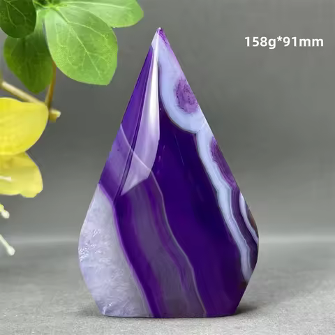 Natural Mineral Purple Agate Crystal Therapy Reiki Meditation Chakra Free Form Torch Ornaments Home Decoration