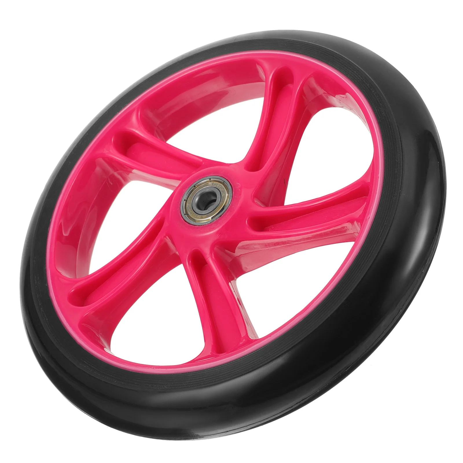 عجلات عربة التسوق عالية المرونة من البولي يوريثان عجلة بديلة شديدة التحمل لسكوتر الركلة عجلة مرنة عالمية مع محمل