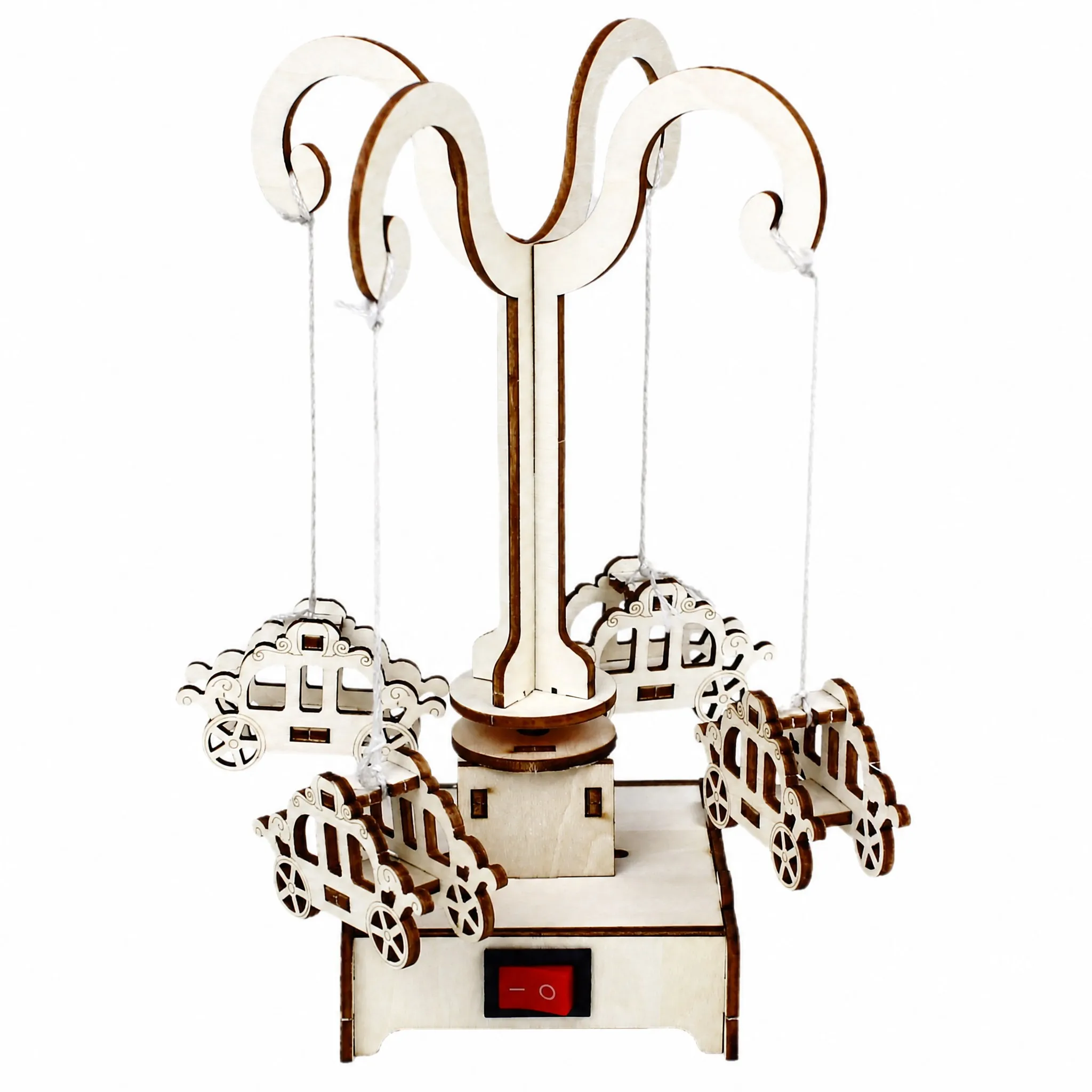 DIY Wooden Electric Rotating Flying Chair Model STEM Science Experiment Kit Educational Physics Toy for Kids Student School Gift